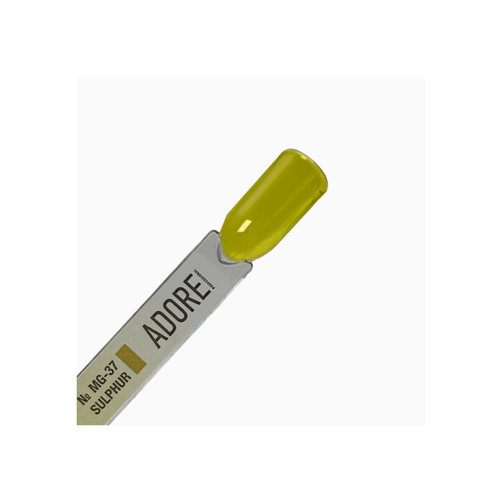 ADORE. Marble Glass Gel Polish, #MG-37, Sulphur, 8 ml. Вітражний гель-лак, яскраво-жовтий #3