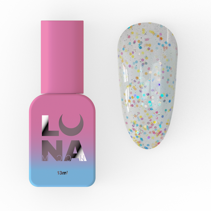 LUNAmoon. Calx Top Coat, 13 ml, top coat avec des particules brillantes multicolores #1