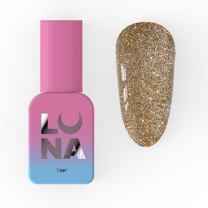 LUNAmoon. Flash Gold Top Coat, Reflective, 13 ml, top coat refletor #1