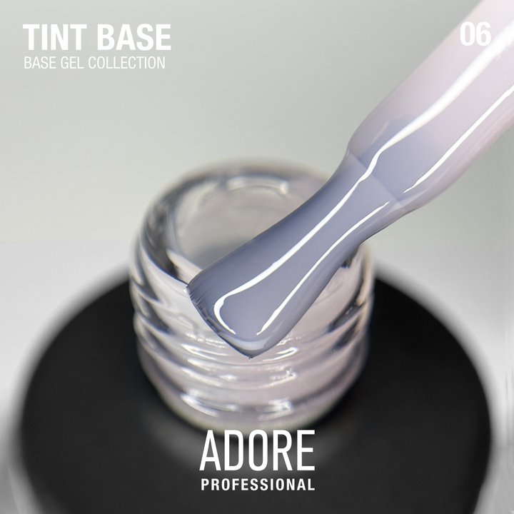 ADORE. Tint Base, №06, Dusk, 15 ml. Напівпрозора кольорова база для нігтів #2