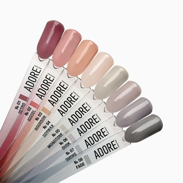 ADORE. Tint Base, №04, Soywax, 15 ml. Półprzezroczysta kolorowa baza do paznokci #4