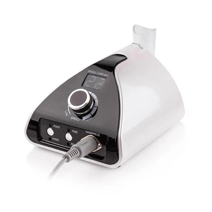 BUCOS. Nail drill "Bucos ZS-711", white, 65W. Фрезер + 6 покращених фрез, 35 тисяч оборотів, реверс,  білий корпус #1