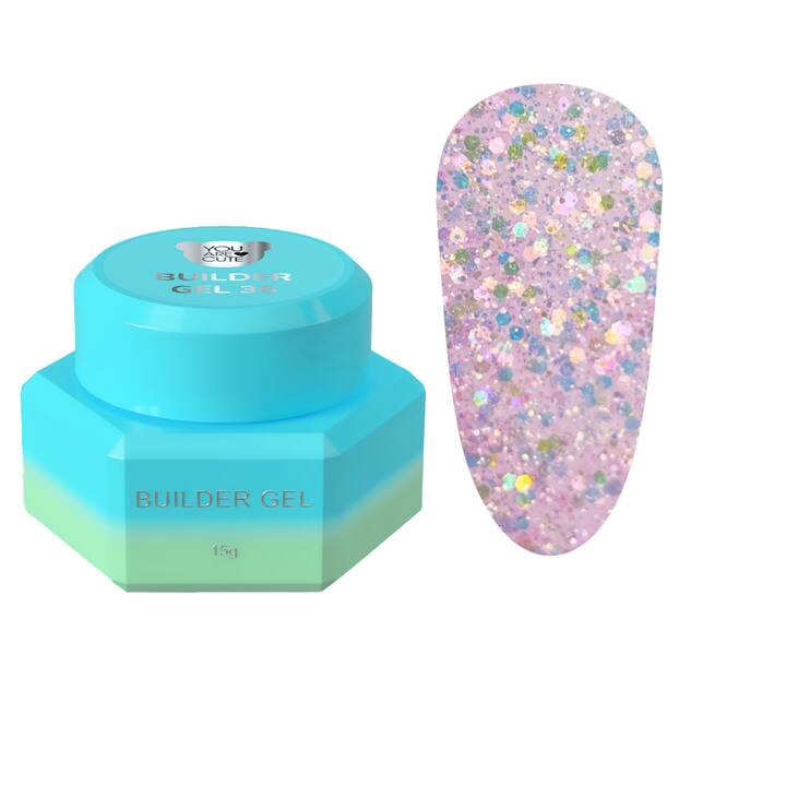 You Are Cute. Builder Gel #36, 15 ml, Builder Gel mit glitzernden Partikeln #1