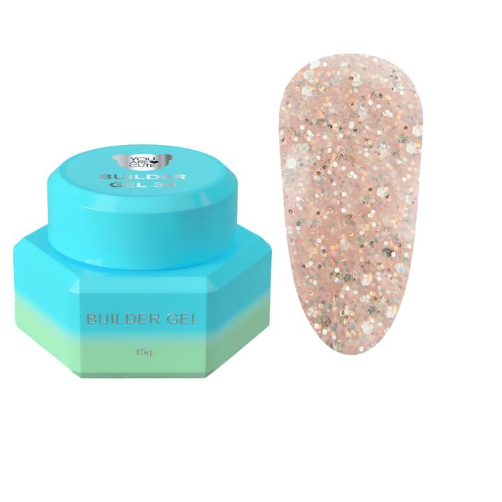 You Are Cute. Builder Gel #38, 15 ml, Builder Gel mit glitzernden Partikeln #1