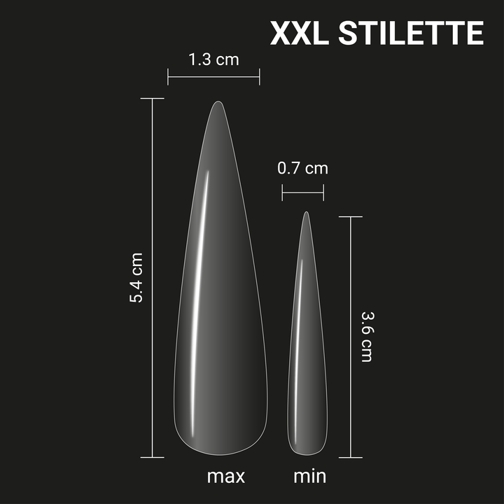 ADORE. SPLETNIца SIZE, Gel Tips, Stilette XXL, 240 pcs. Gel nail tips, extra long stiletto #3
