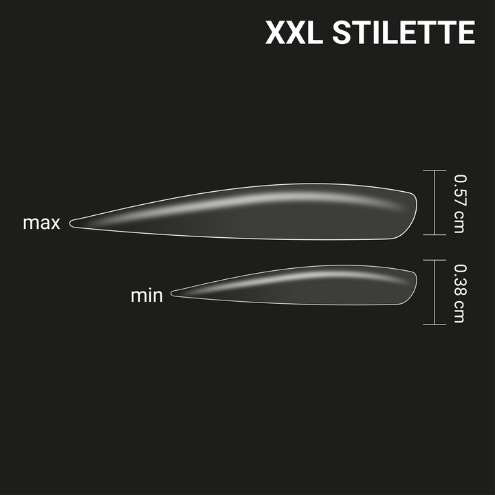 ADORE. SPLETNIца SIZE, Gel Tips, Stilette XXL, 240 pcs. Gel nail tips, extra long stiletto #4