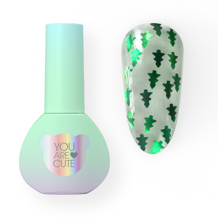You Are Cute. Winter Wish Top Coat, #2, 5 ml. Top coat transparent avec des sapins #1