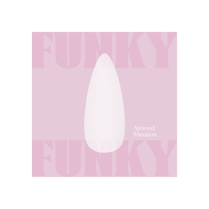 ADORE. Funky Gel Tips, Almond Short, 240 pcs. Гелеві тіпси, короткий мигдаль #2