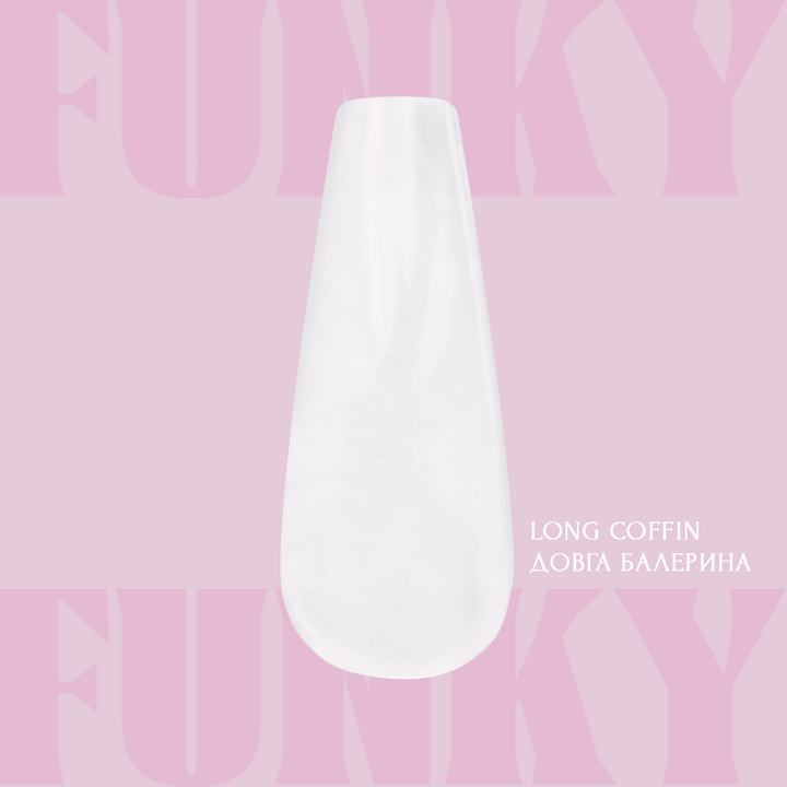 ADORE. Funky Gel Tips, Coffin Long, 240 pcs. Гелеві тіпси, подовжена балерина #2