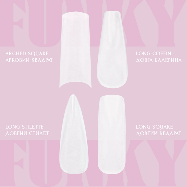 ADORE. Funky Gel Tips, MIX, 240 pcs. Гелеві тіпси, мікс форм #2