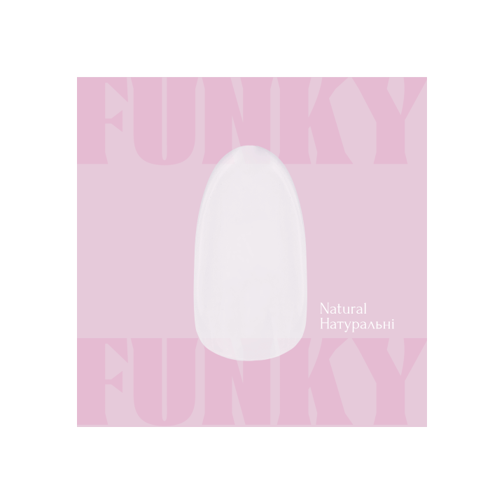 ADORE. Funky Gel Tips, Natural, 240 pcs. Гелеві тіпси, натуральний короткий овал #2