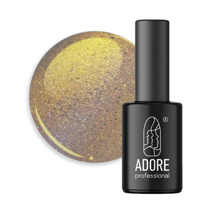 ADORE. Cat's Eye Gel Polish, #U-01, 8 ml. Гель-лак "котяче око"-хамелеон, золотаво-бузковий із бронзовим відблиском #1
