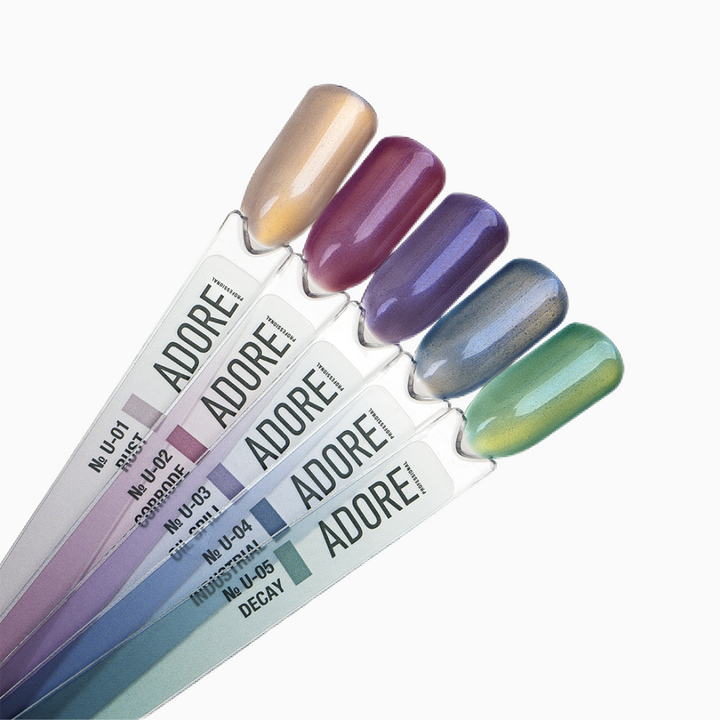 ADORE. Cat's Eye Gel Polish, #U-01, 8 ml. Гель-лак "котяче око"-хамелеон, золотаво-бузковий із бронзовим відблиском #3