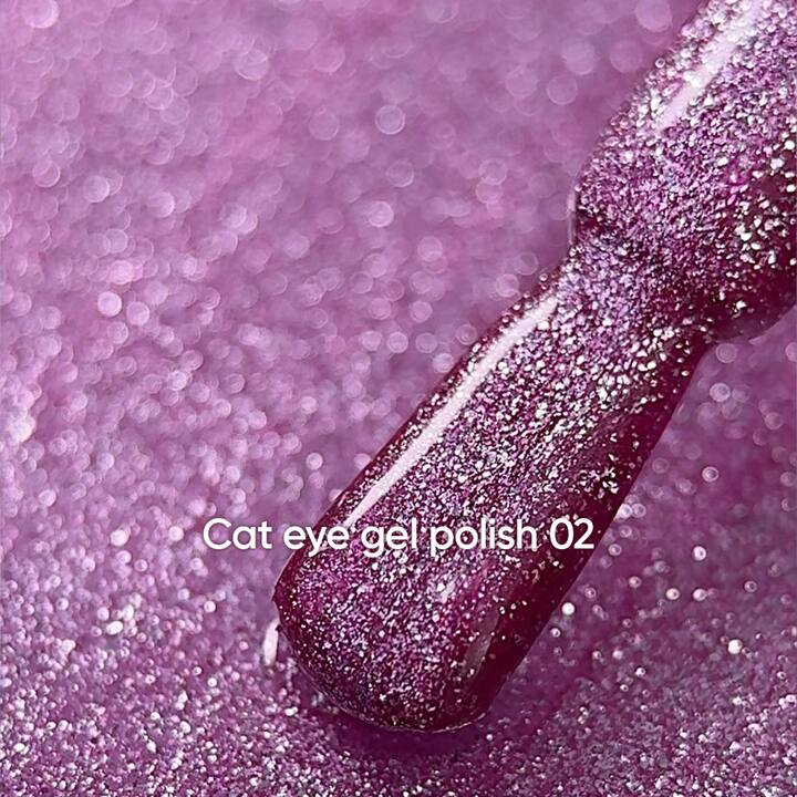 NOTD. Gel Polish "Cat eye" #02, 6 ml, гель-лак "котяче око" рожевий з поталлю #2
