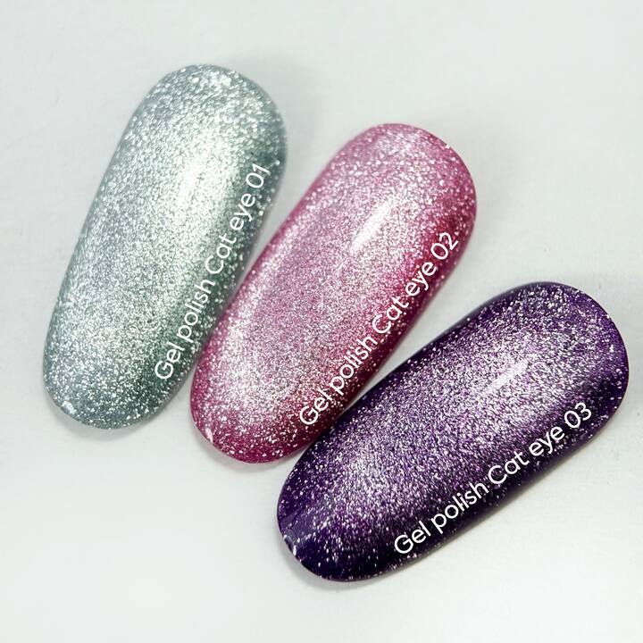 NOTD. Gel Polish "Cat eye" #02, 6 ml, гель-лак "котяче око" рожевий з поталлю #3