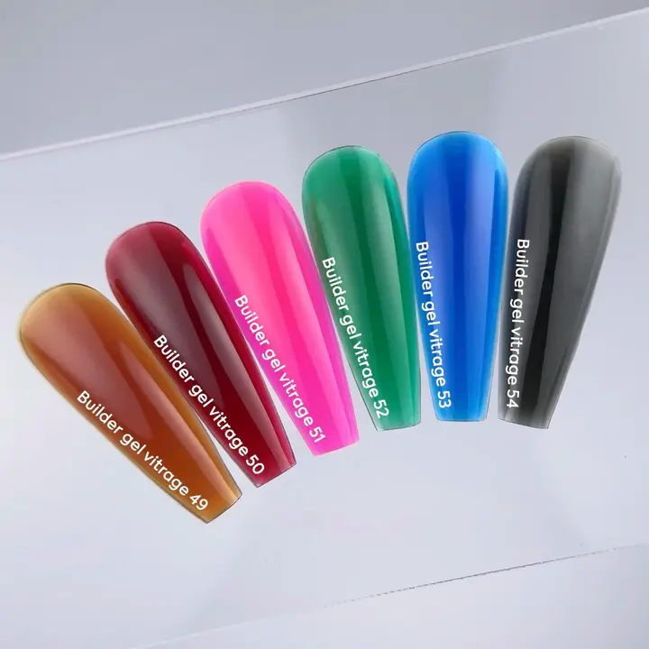 NOTD. Vitrage Builder Gel, #50, 15 ml. Вітражний гель для нарощування, червоний #8