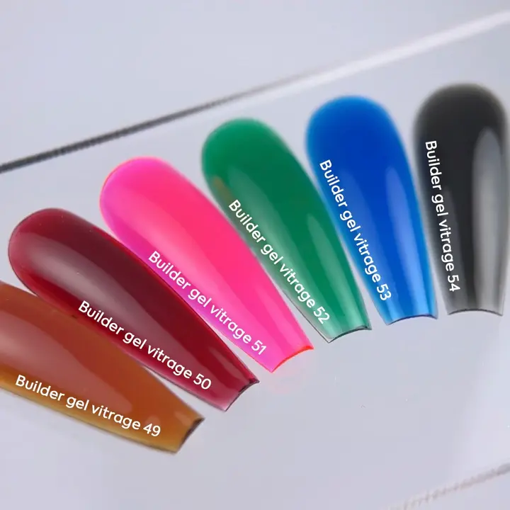 NOTD. Vitrage Builder Gel, #49, 15 ml. Buntglas-Builder-Gel für Nagelverlängerung, Karamell #7