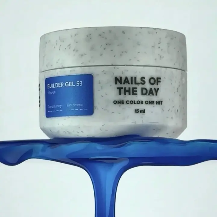 NOTD. Vitrage Builder Gel, #53, 15 ml. Vitrage-Builder-Gel für Nagelverlängerung, blau #2