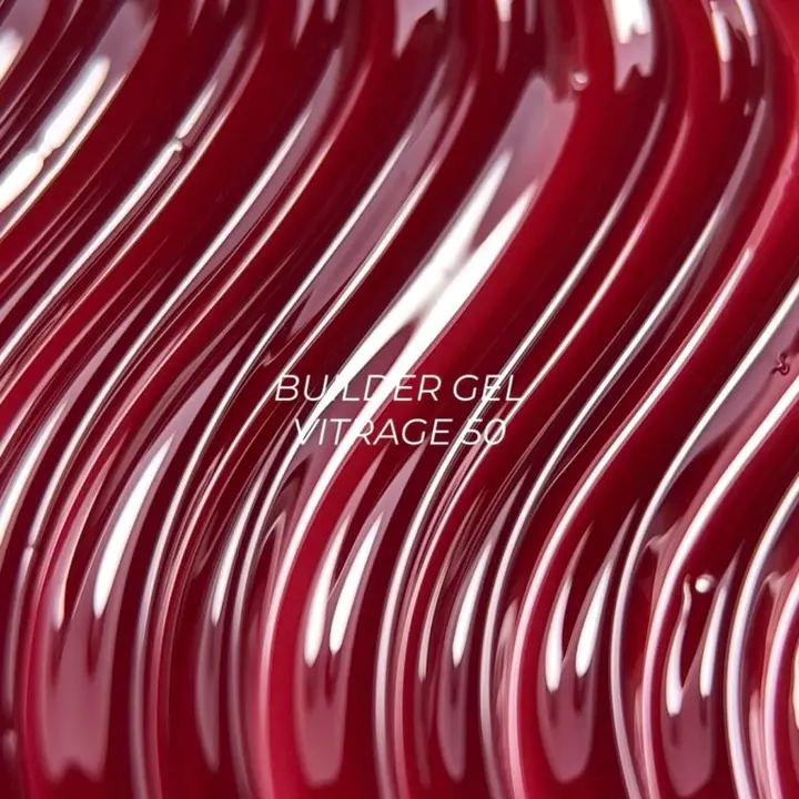 NOTD. Vitrage Builder Gel, #50, 15 ml. Вітражний гель для нарощування, червоний #4