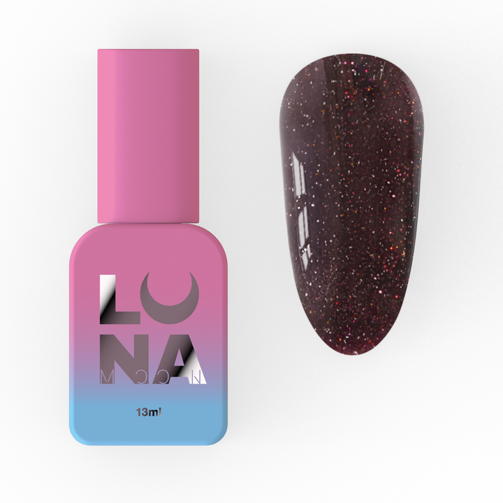 LUNAmoon. Light Acrygel #59 Burgundy with shimmer, 13 ml, gel líquido reflectante para fortalecimiento, burdeos con shimmer #1