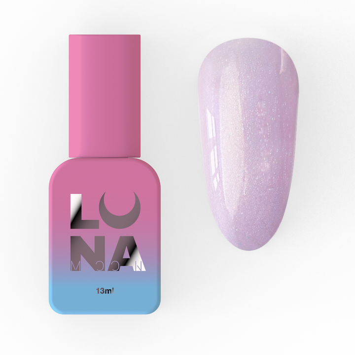 LUNAmoon. Light Acrygel #54 Pale purple with shimmer, 13 ml, gel líquido para fortalecer, púrpura pálido con shimmer #1