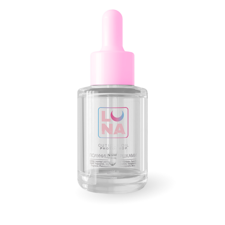 LUNAmoon. Photoshop Oil, Strawberries with Cream, 30 ml,  Суха олія для кутикули, Полуниця з вершками #1