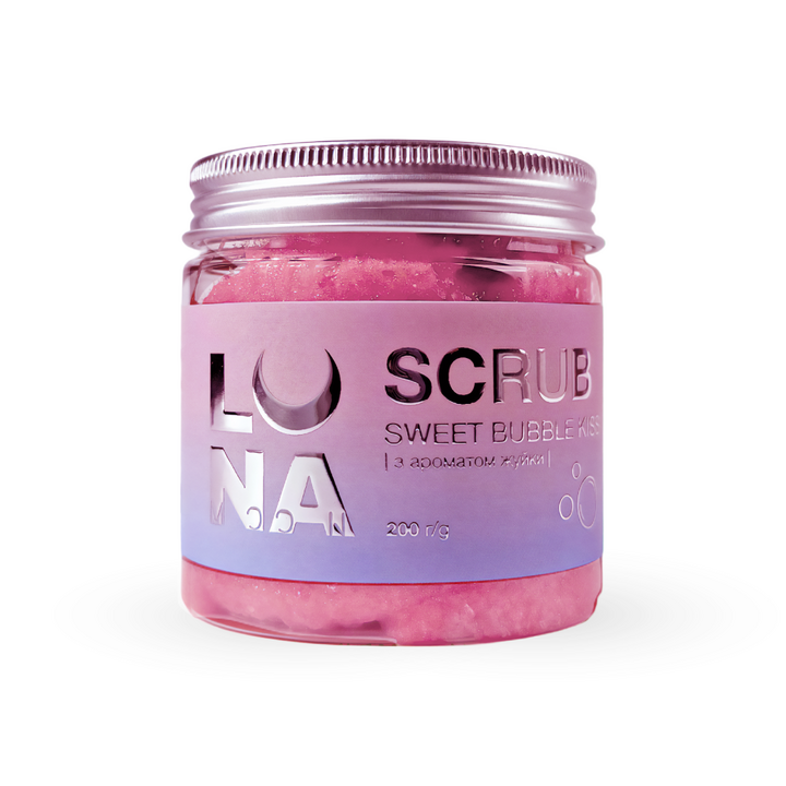 LUNAmoon. Scrub Sweet Bubble Kiss, 200 g. Esfoliante para mãos e pés com aroma de chiclete #1
