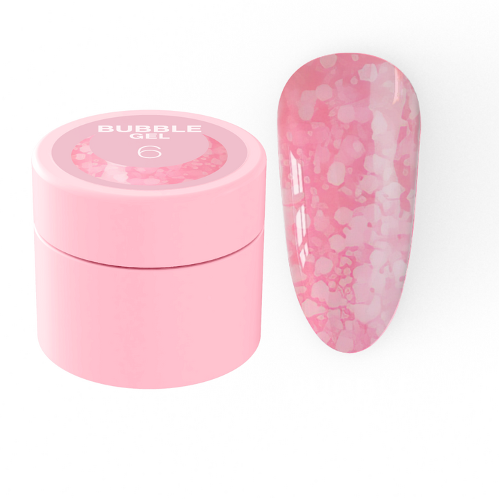 LUNAmoon. Bubble Gel #6, 5 ml, гель для дизайну з блискучими частинками #1