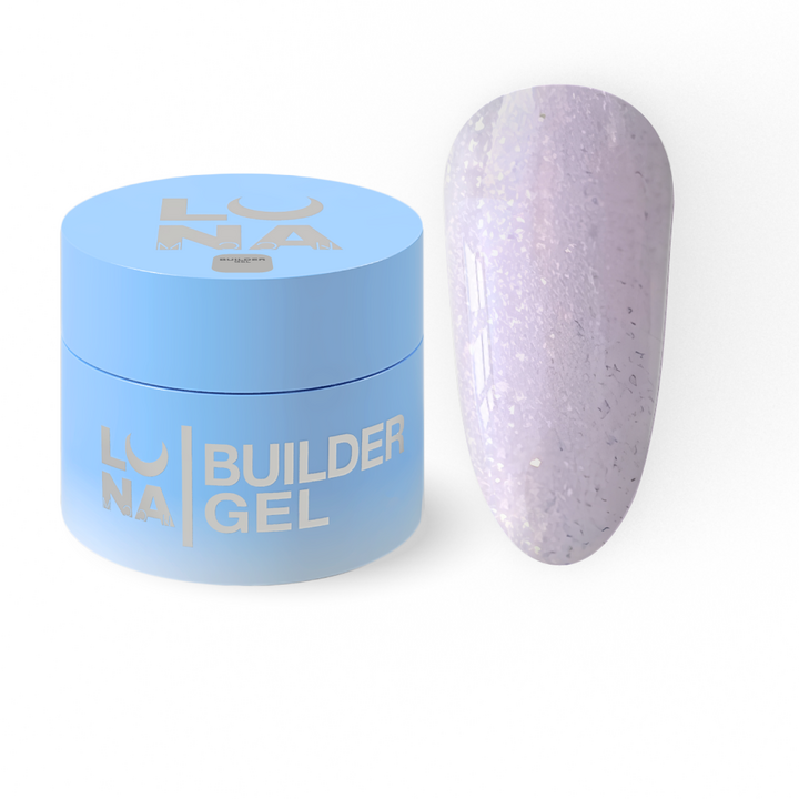 LUNAmoon. Diamond Builder Gel #8, 15 ml, gel para extensión con purpurina #1
