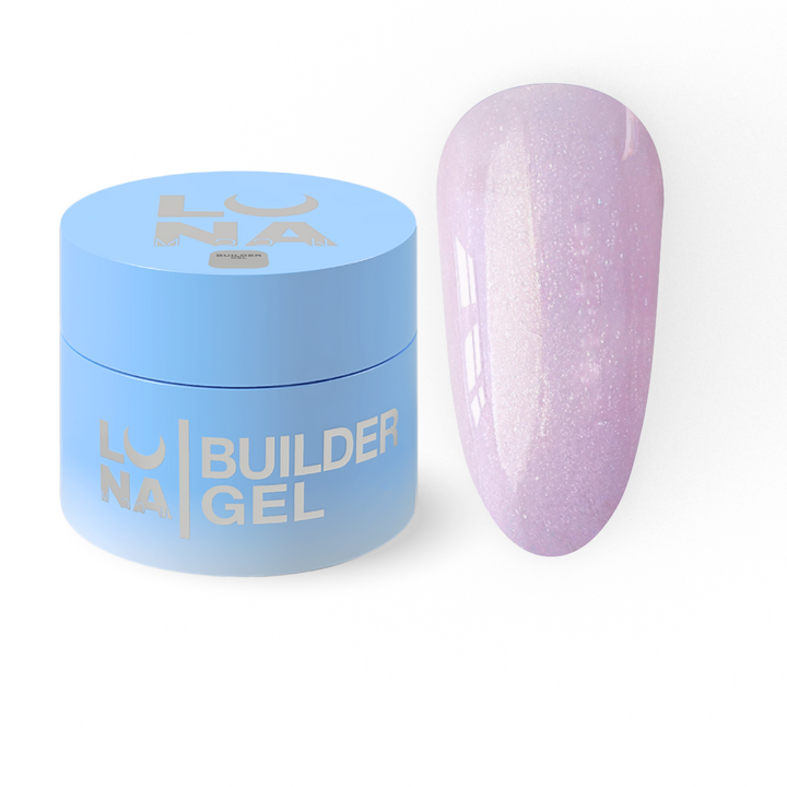 LUNAmoon. Light Acrygel #54 Pale purple with shimmer, 30 ml, gel líquido para refuerzo, púrpura suave con shimmer #1