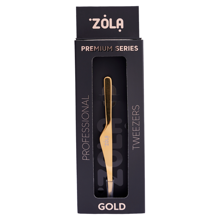 ZOLA. Eyebrow Tweezer "Premium Series". Gold. Пінцет професійний для брів, золотий #2