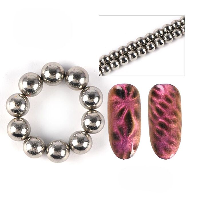 SAGA. Magnet for Gel Polish Cat's eye, 2 mm x 12 pcs. Магніт КІЛЬЦЕ МАЛЕНЬКЕ для "котячого ока" #5