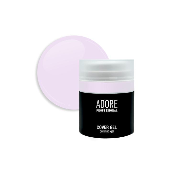 ADORE. Cover Gel, 30 g, #02, Souffle. Напівпрозорий гель для нарощування, молочнo-рожевий #1