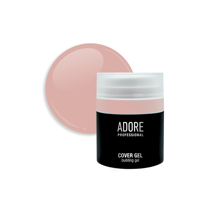 ADORE. Cover Gel, 30 g, #07, Naked. Напівпрозорий гель для нарощування, тілесний #1