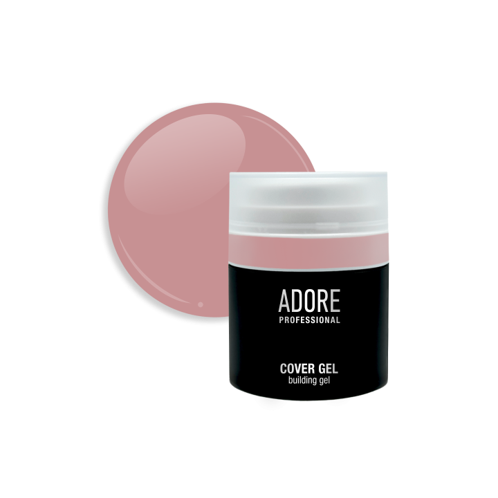 ADORE. Cover Gel, 30 g, #10, Ashrose. Напівпрозорий гель для нарощування, попелястий рожевий #1