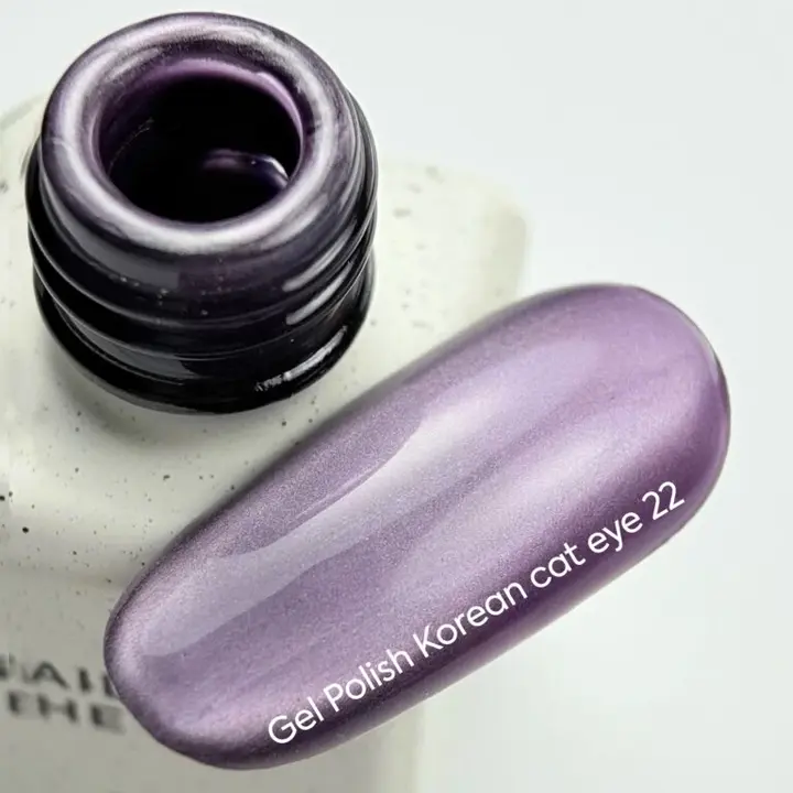 NOTD. Korean "Cat eye" Gel Polish #22, 6 ml, гель-лак "котяче око" ніжно-фіолетовий #2