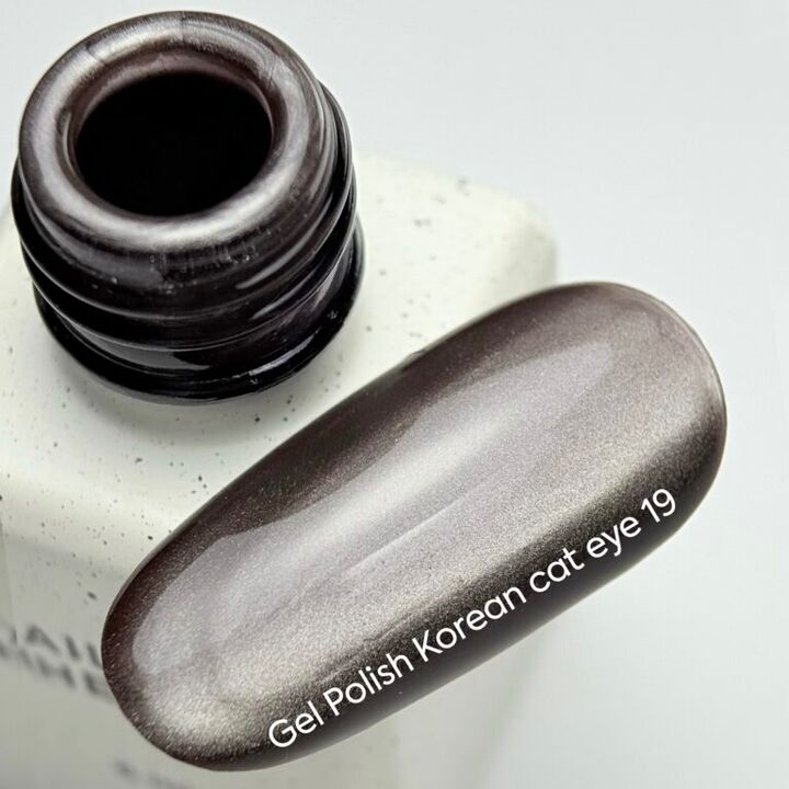 NOTD. Korean "Cat eye" Gel Polish #19, 6 ml, гель-лак "котяче око" теплий темно-коричневий #2