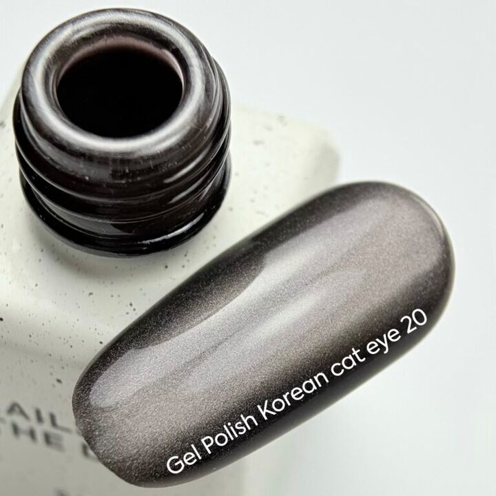 NOTD. Korean "Cat eye" Gel Polish #20, 6 ml, гель-лак "котяче око" холодний темно-коричневий #2