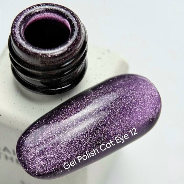 NOTD. Gel Polish "Cat eye" #12, 6 ml, гель-лак "котяче око" фіолетовий #2