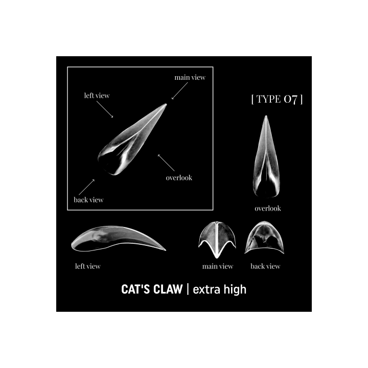 ADORE. Dual nail forms Type 7, Cat's claw, Extra high, 120 pcs. Верхні форми, котячі кігті #4