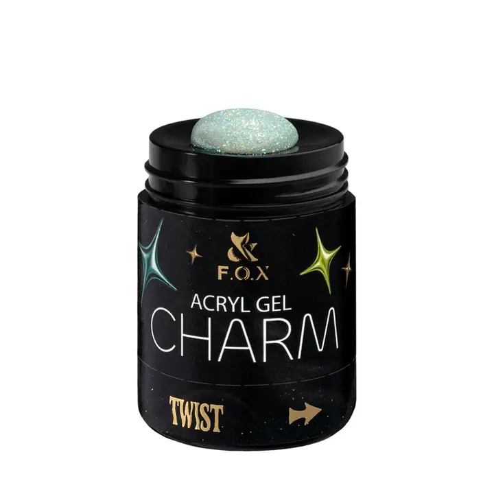 F.O.X. Acryl gel, Charm #007, Emerald, 20 ml. Світловідбиваючий густий акригель з шимером #2