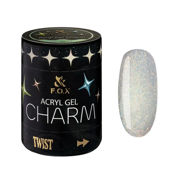 F.O.X. Acryl gel, Charm #008, Champagne, 20 ml. Світловідбиваючий густий акригель з шимером #1