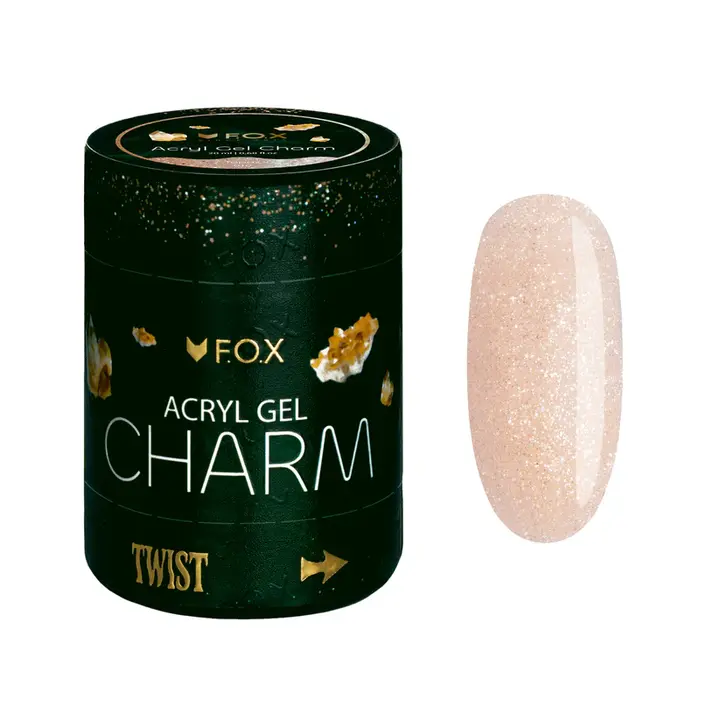 F.O.X. Acryl gel, Charm #010, Topaz, 20 ml. Світловідбиваючий густий акригель з шимером #1