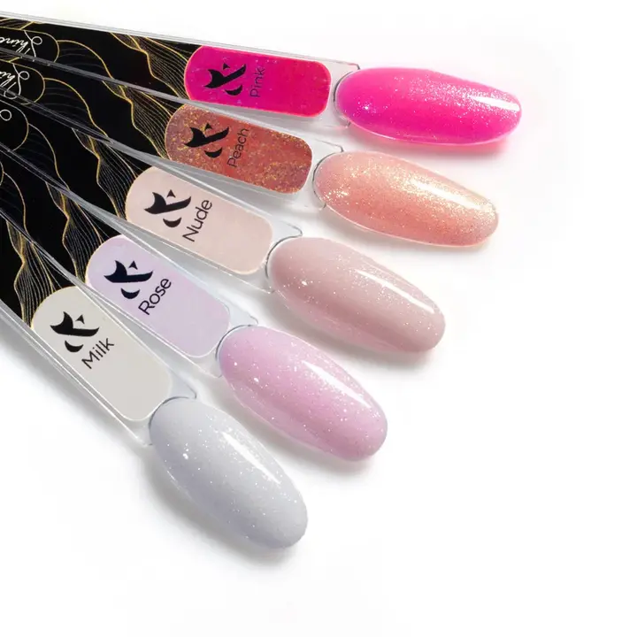 F.O.X. Shine Gel, 15 ml, Milk. Гель для укріплення натуральних нігтів, молочний з шимером #2