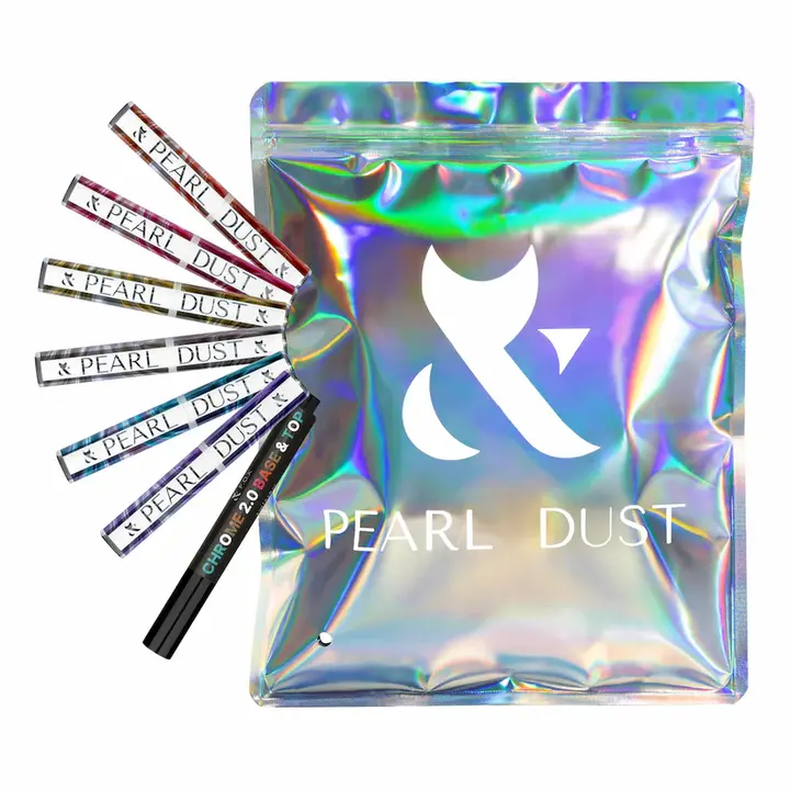 F.O.X. "Pearl Dust" SET Powder and base+top, 6 pcs, Set de poudres à frotter, 6 pcs et base+top 2en1 #1