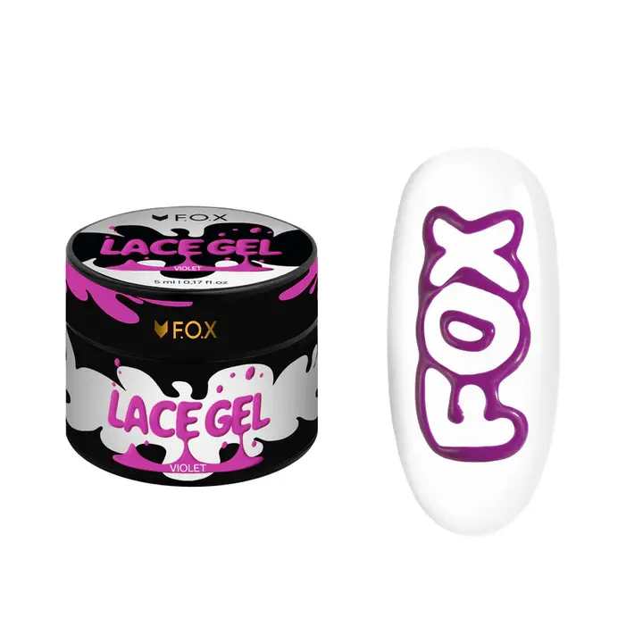 F.O.X. Lace Gel, 5 ml, Violet. Gel peinture à effet de rétraction #1