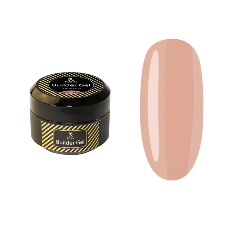 F.O.X. Builder Gel, 15 ml, Cover Peach. Трифазний гель для моделювання нігтів #1