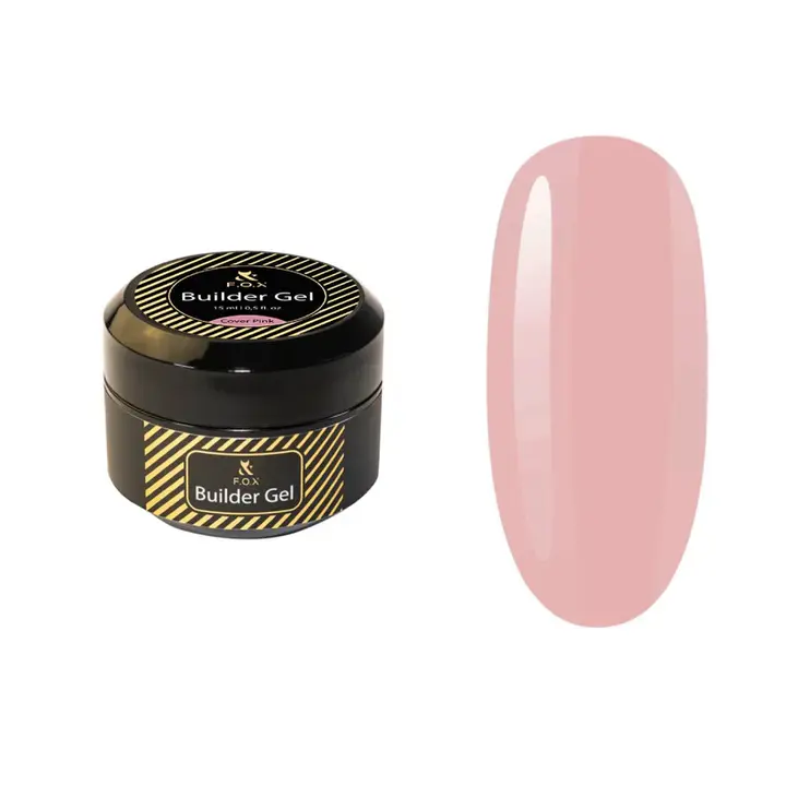 F.O.X. Builder Gel, 15 ml, Cover Pink. Трифазний гель для моделювання нігтів #1