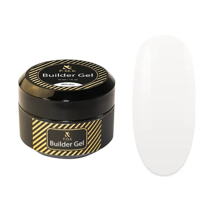 F.O.X. Builder Gel, 30 ml, White. Трифазний гель для моделювання нігтів #1