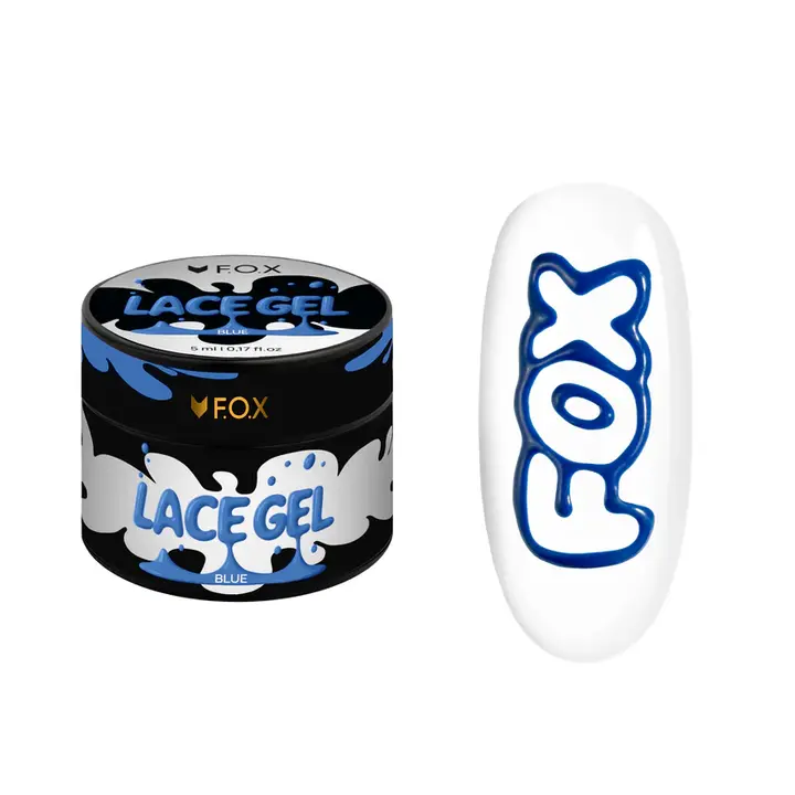 F.O.X. Lace Gel, 5 ml, Blue. Gel-Farbe mit Schrumpfeffekt #1